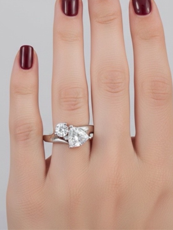Jewelry - Sterling Silver 2 Stone Ring Size 10